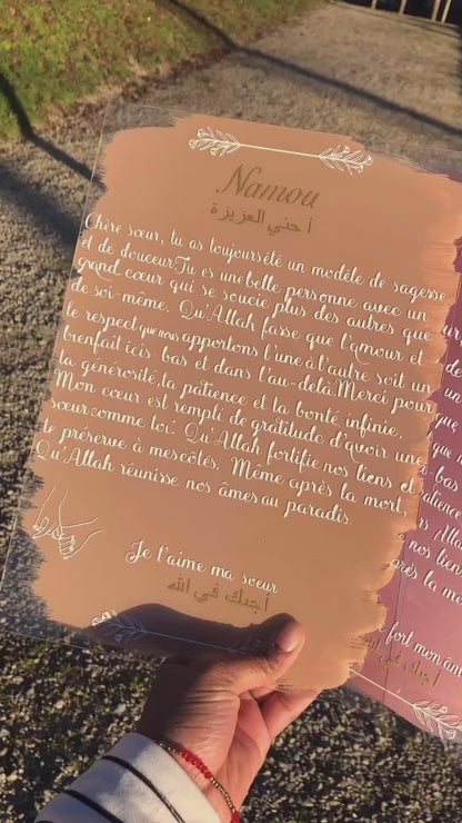 Cadre avec un message d’amour